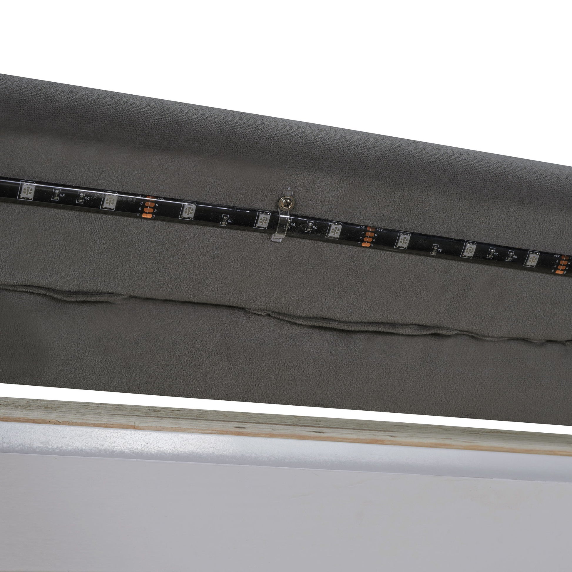 Upholstered Floating Hydrualic Platform Bed With LED Light And USB Port - The Sleep Loft - Online Mattress Showroom NYC