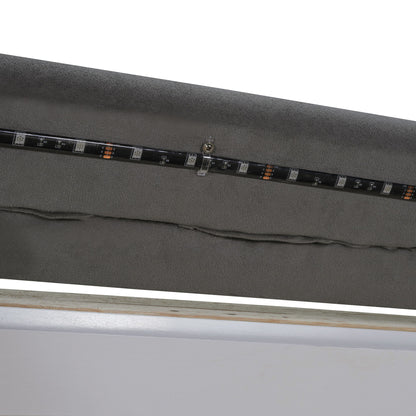 Upholstered Floating Hydrualic Platform Bed With LED Light And USB Port - The Sleep Loft - Online Mattress Showroom NYC