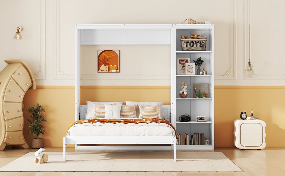 Murphy Wall Bed With Shelves - The Sleep Loft - Online Mattress Showroom NYC