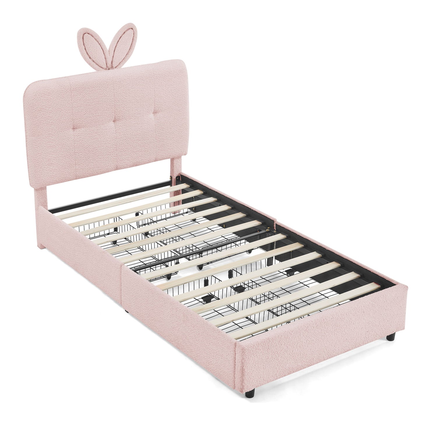 Upholstered Bed With Oversized Rabbit Ear Headboard, LED Lights & 4 Storage Drawers - The Sleep Loft - Online Mattress Showroom NYC