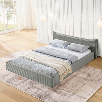Modern Upholstered Bed Frame With Curved Headboard - The Sleep Loft - Online Mattress Showroom NYC