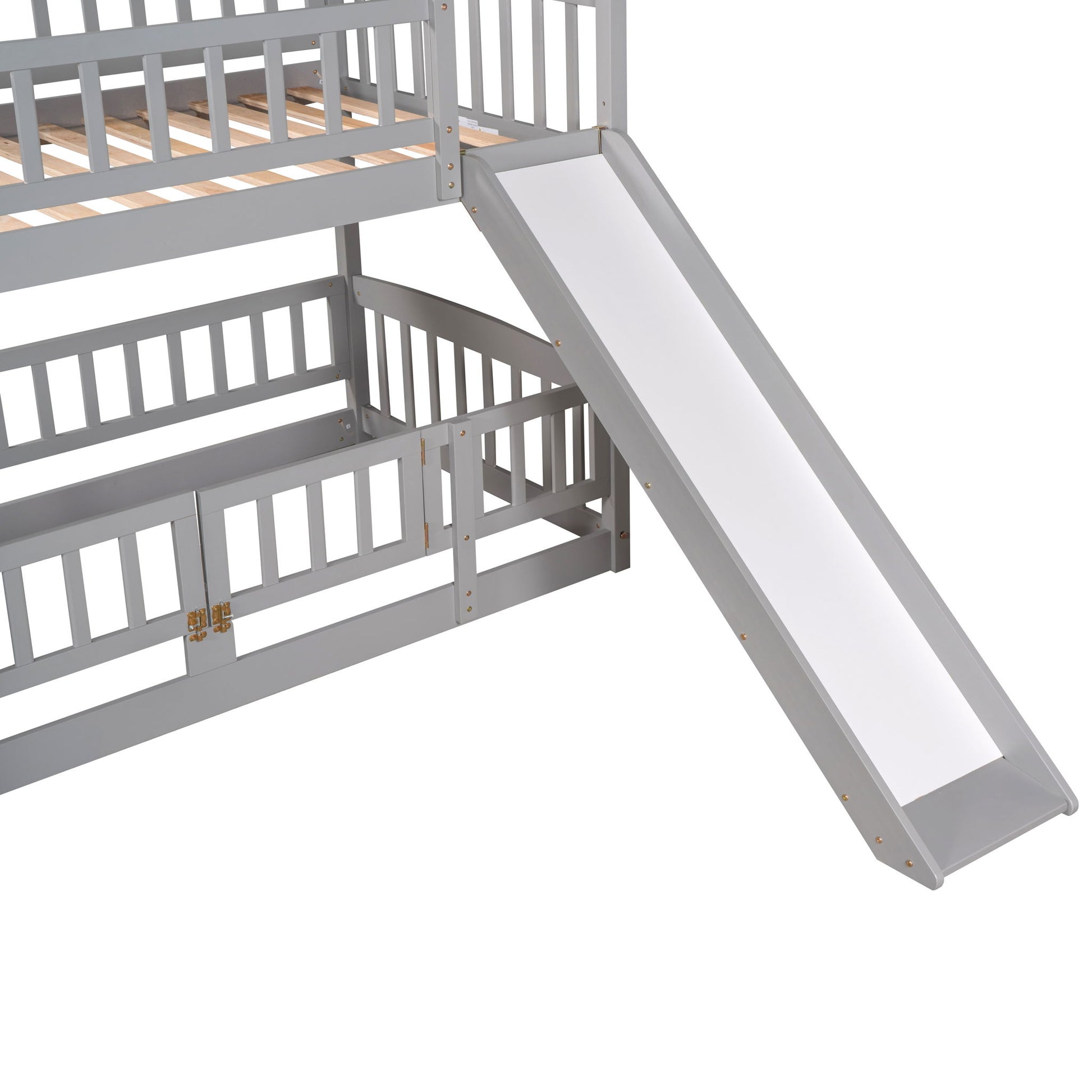 Low Bunk Bed With Slide, Fence And Ladder - The Sleep Loft - Online Mattress Showroom NYC