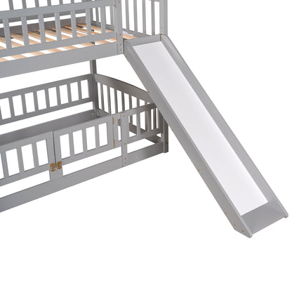 Low Bunk Bed With Slide, Fence And Ladder - The Sleep Loft - Online Mattress Showroom NYC