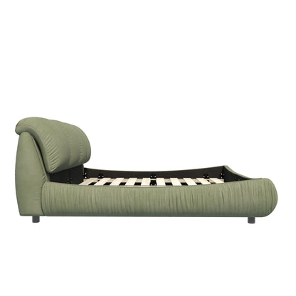 Luxury Upholstered Platform Bed With Oversized Padded Backrest And Solid Wood Frame - The Sleep Loft - Online Mattress Showroom NYC