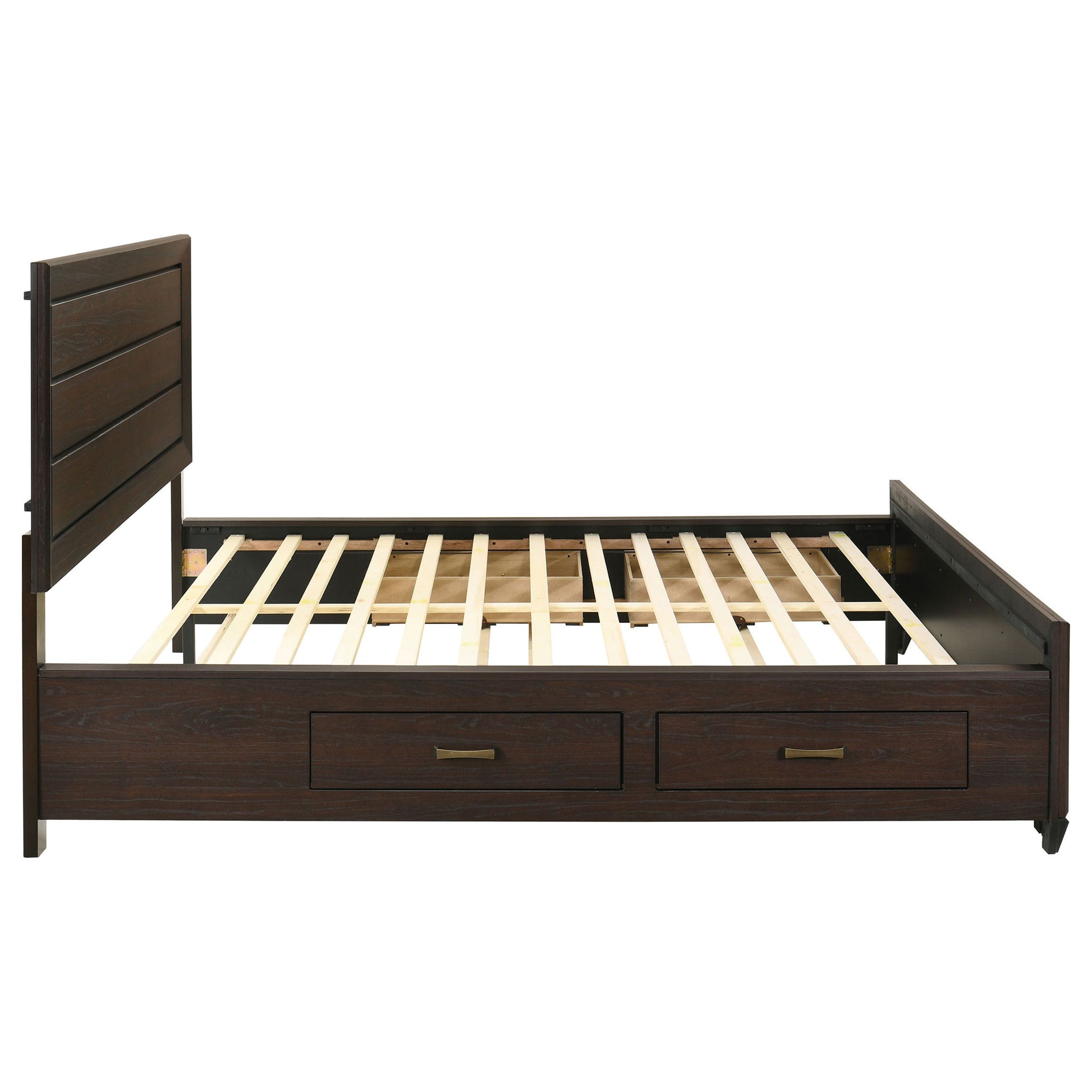 Kauffman - Queen Storage Panel Bed With Side Drawers - Dark Brown - The Sleep Loft - Online Mattress Showroom NYC