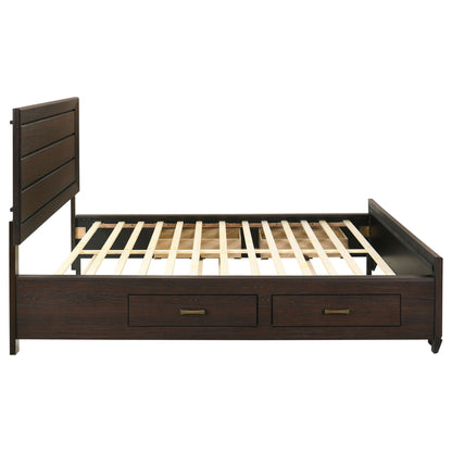 Kauffman - Queen Storage Panel Bed With Side Drawers - Dark Brown - The Sleep Loft - Online Mattress Showroom NYC