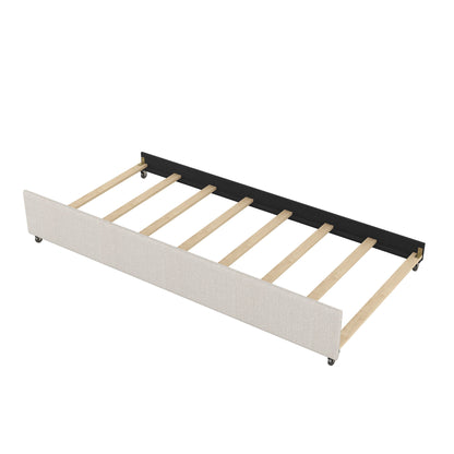 Queen Platform Bed With Twin Trundle And 2 Storage Drawers - Beige - The Sleep Loft - Online Mattress Showroom NYC