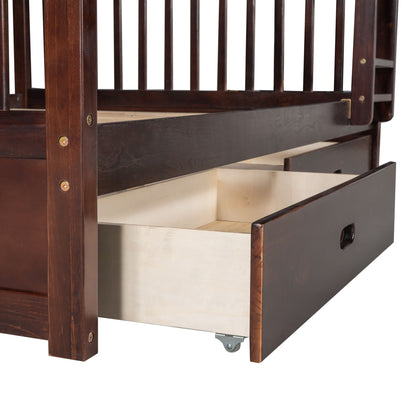 Bunk Bed With Ladders And 2 Storage Drawers - The Sleep Loft - Online Mattress Showroom NYC