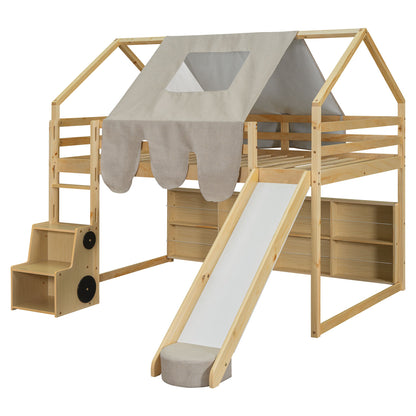 Loft Bed With House Shaped Frame And Tent - The Sleep Loft - Online Mattress Showroom NYC