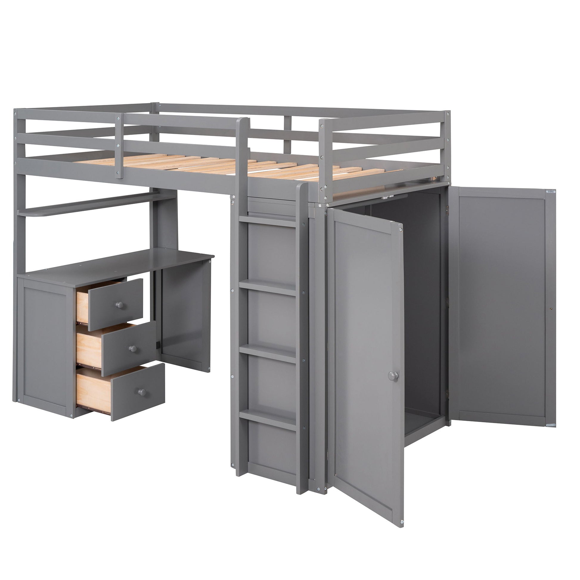 Loft Bed With Drawers, Desk, And Wardrobe - The Sleep Loft - Online Mattress Showroom NYC