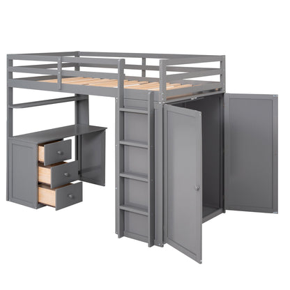 Loft Bed With Drawers, Desk, And Wardrobe - The Sleep Loft - Online Mattress Showroom NYC