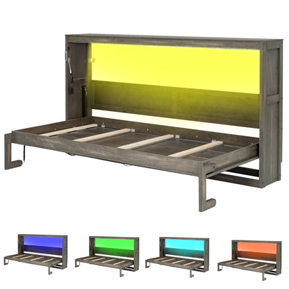 Murphy Bed With LED Light, Foldable Wall Bed Cabinet - The Sleep Loft - Online Mattress Showroom NYC