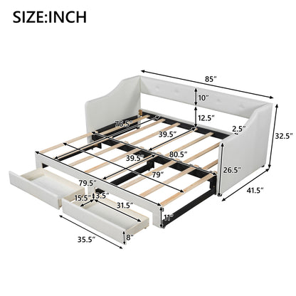 Upholstered Daybed With 2 Drawers - The Sleep Loft - Online Mattress Showroom NYC