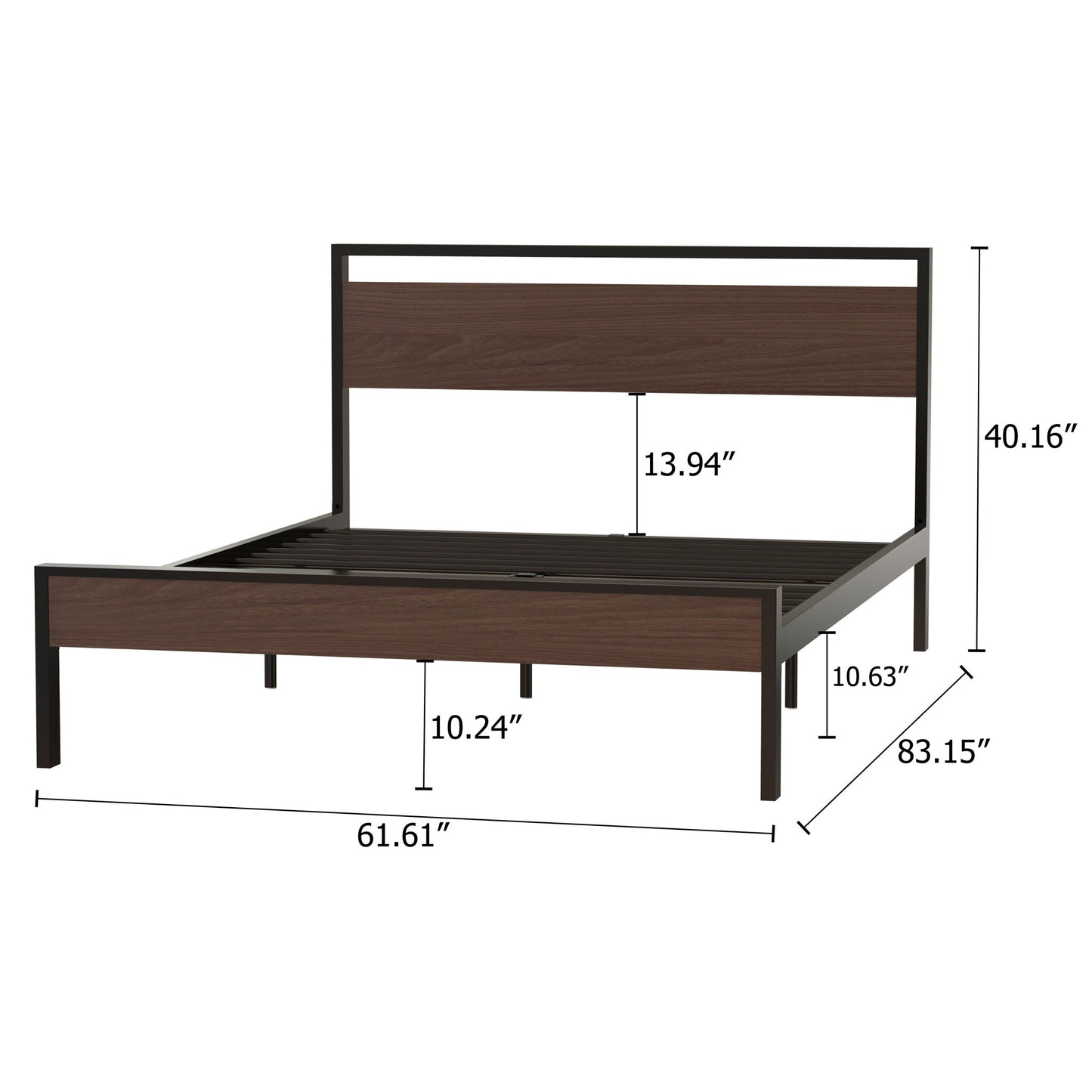Ceres - Metal Bed With Wood Headboard & Footboard - The Sleep Loft - Online Mattress Showroom NYC