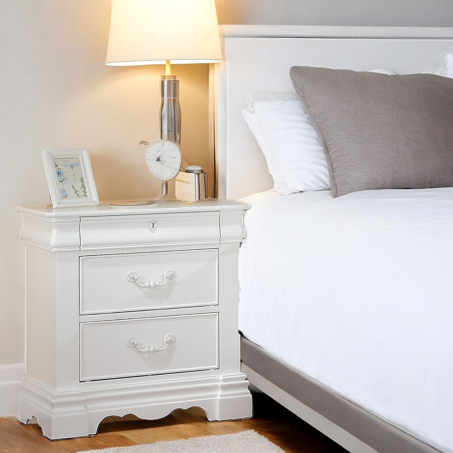 Estrella - Nightstand - White - The Sleep Loft - Online Mattress Showroom NYC