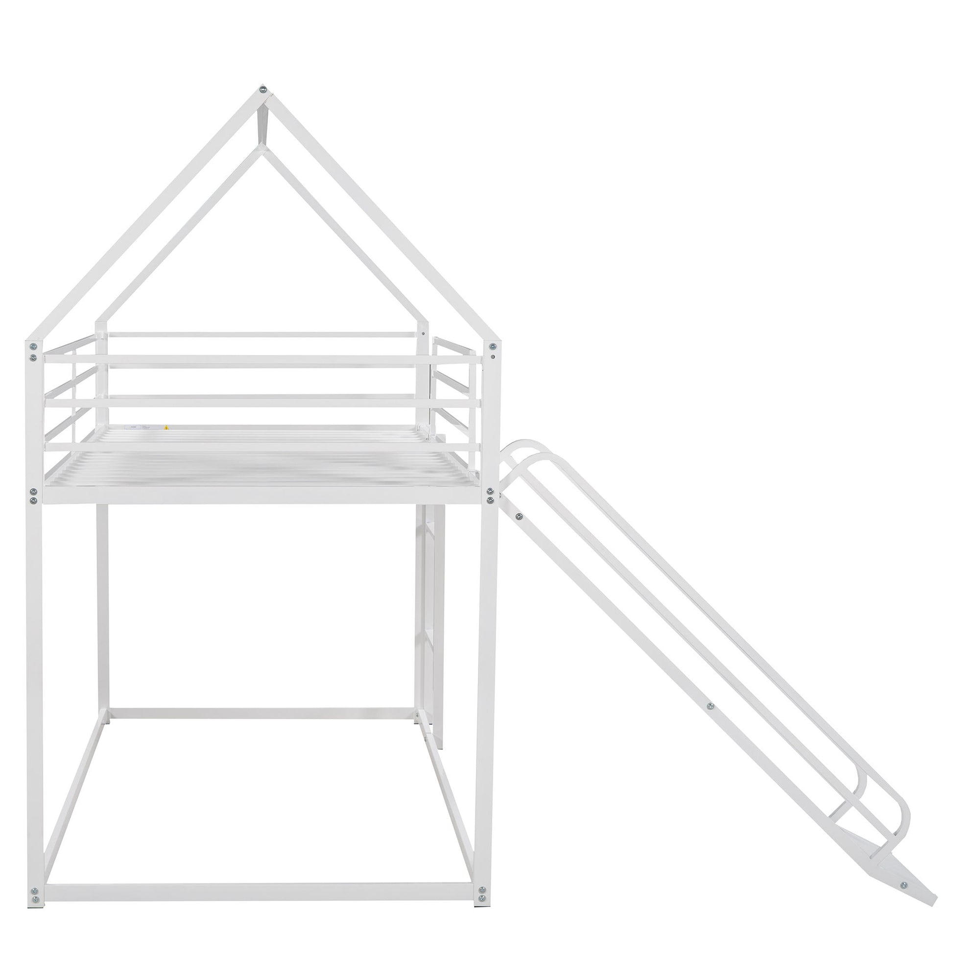 Twin Over Twin House Bunk Bed With Ladder And Slide - The Sleep Loft - Online Mattress Showroom NYC