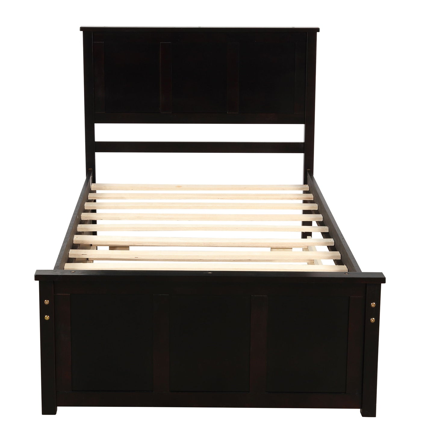 Platform Bed With Twin Trundle, Twin Size - Espresso - The Sleep Loft - Online Mattress Showroom NYC