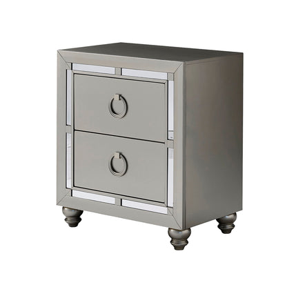 Chloe - Nightstand - Gemstone Silver - The Sleep Loft - Online Mattress Showroom NYC