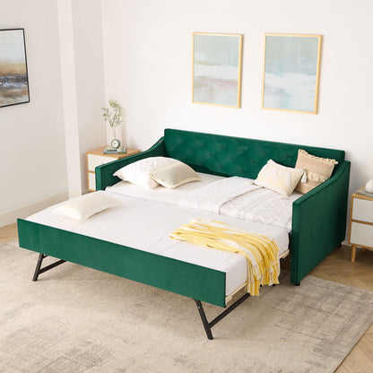 Daybed With Pop Up Trundle And USB Charging Armrest - The Sleep Loft - Online Mattress Showroom NYC