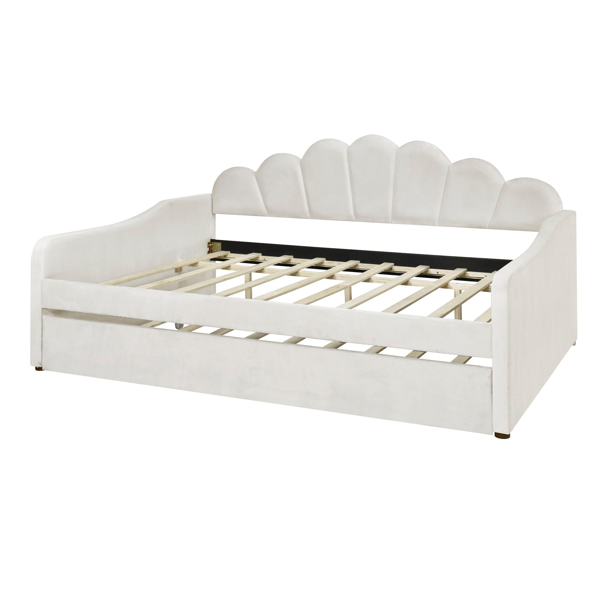 Upholstery Daybed Frame With Shell Shaped Backrest - The Sleep Loft - Online Mattress Showroom NYC