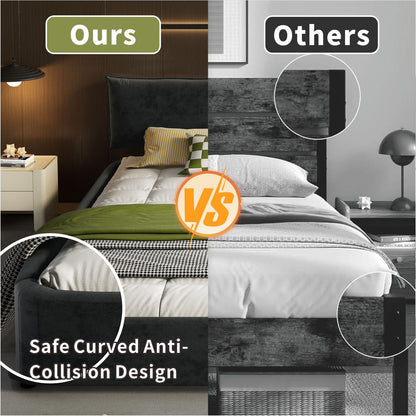 Cloud Bed Frame With Oversized Padded Movable Headboard - The Sleep Loft - Online Mattress Showroom NYC