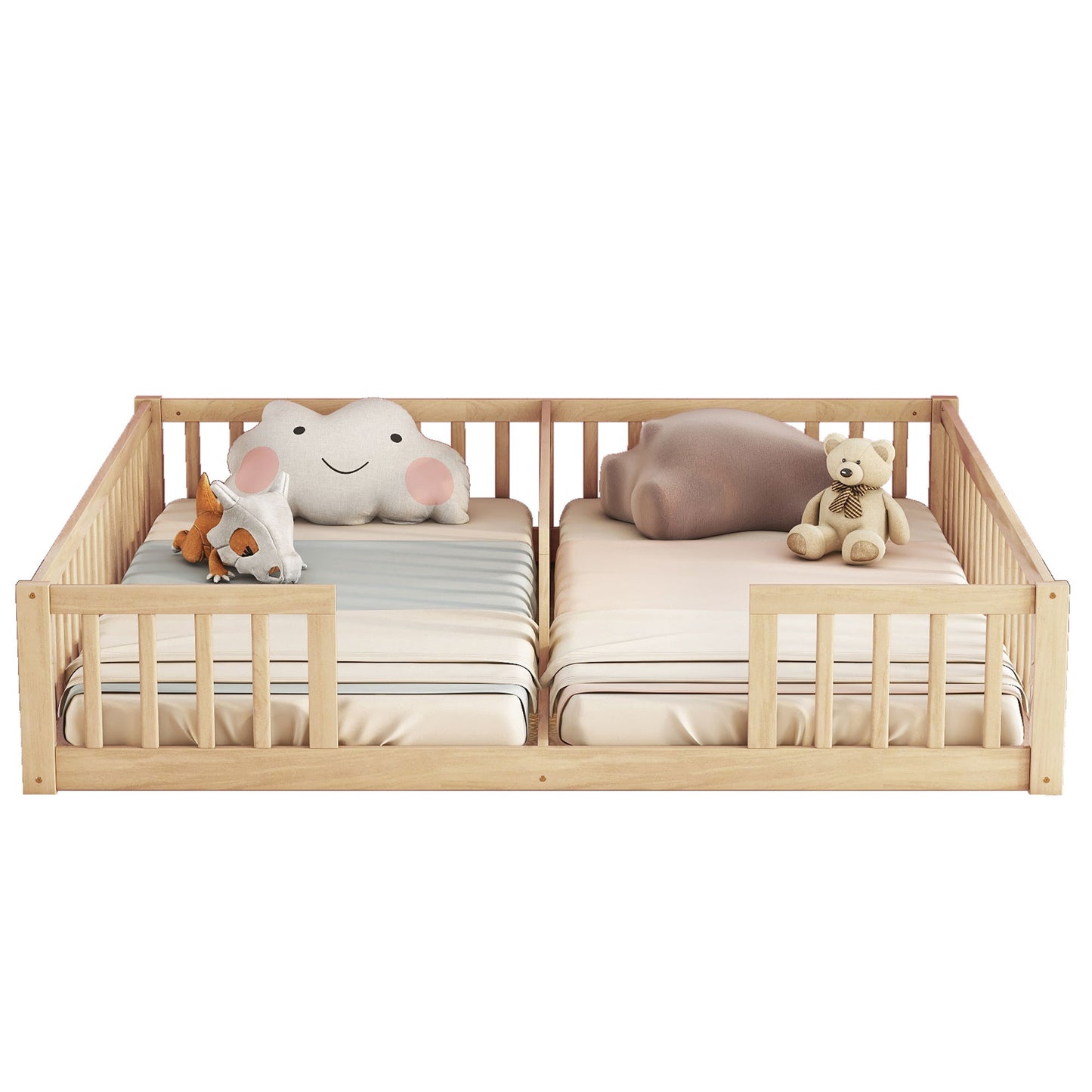 Double Floor Bed With Fence, Guardrails, Without Door - The Sleep Loft - Online Mattress Showroom NYC