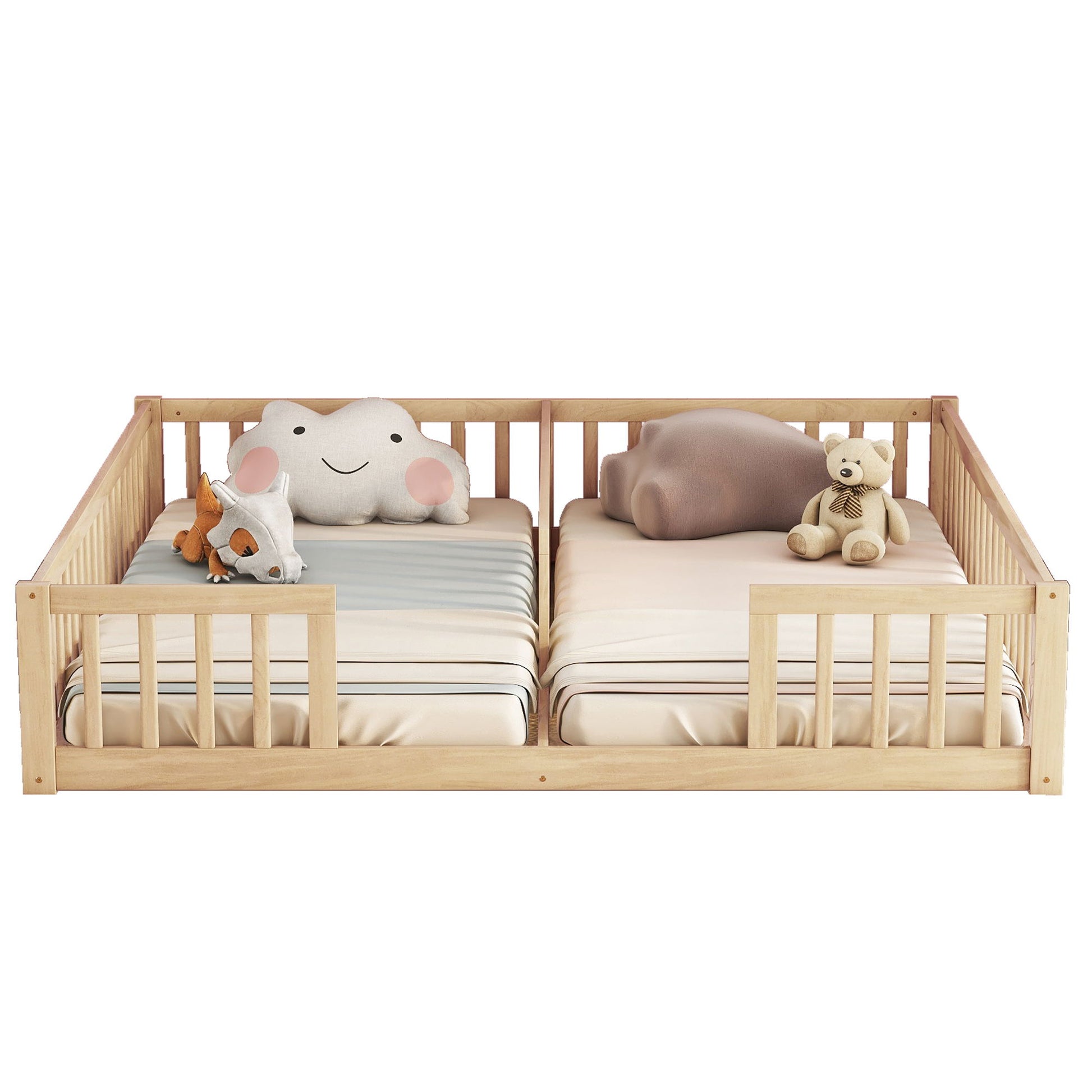 Double Floor Bed With Fence, Guardrails, Without Door - The Sleep Loft - Online Mattress Showroom NYC
