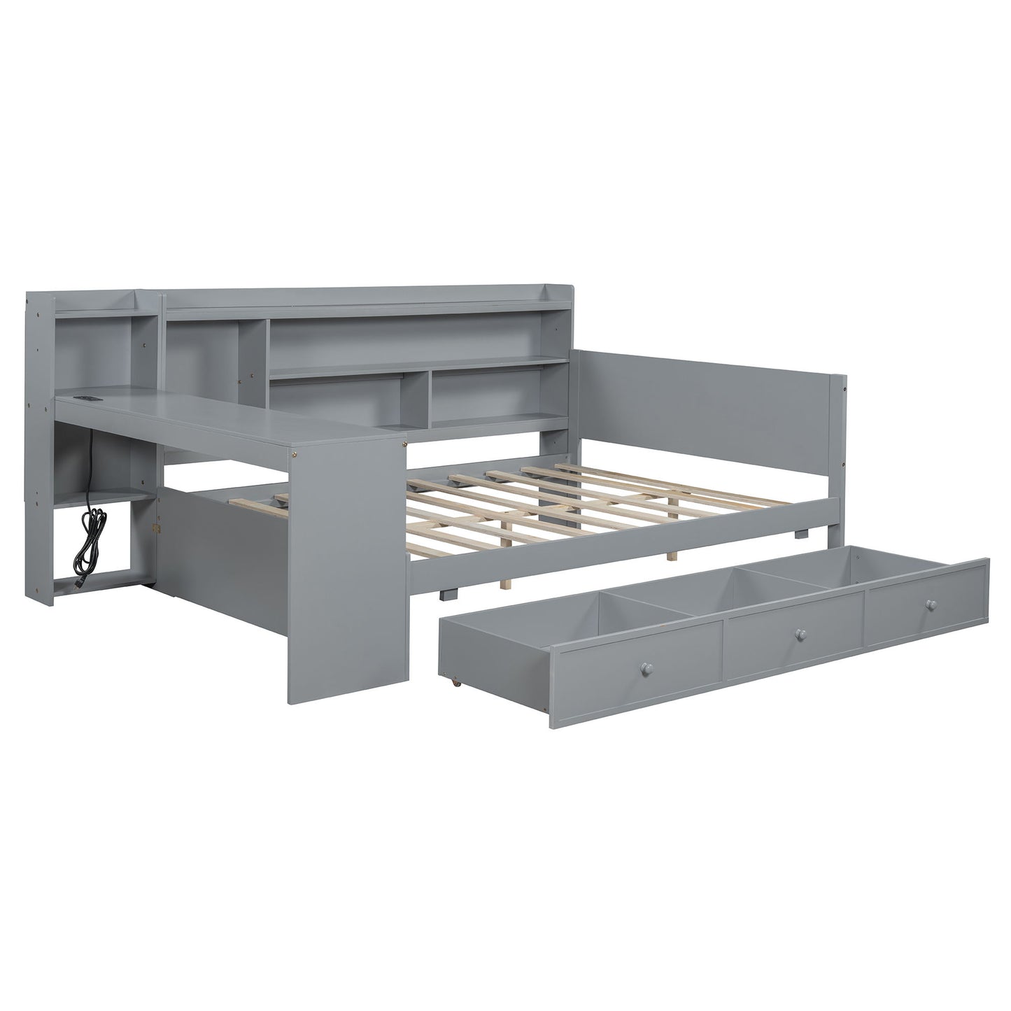 Daybed With 3 Drawers USB Ports And Desk - The Sleep Loft - Online Mattress Showroom NYC