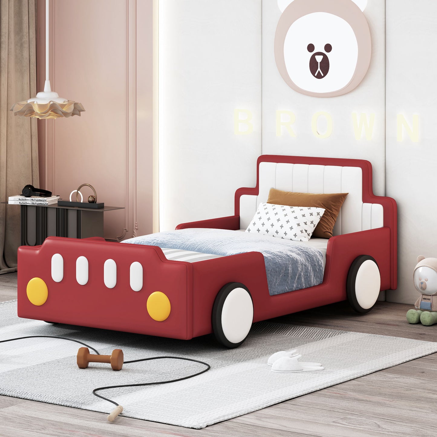 Race Car Shaped Platform Bed With Wheels - The Sleep Loft - Online Mattress Showroom NYC