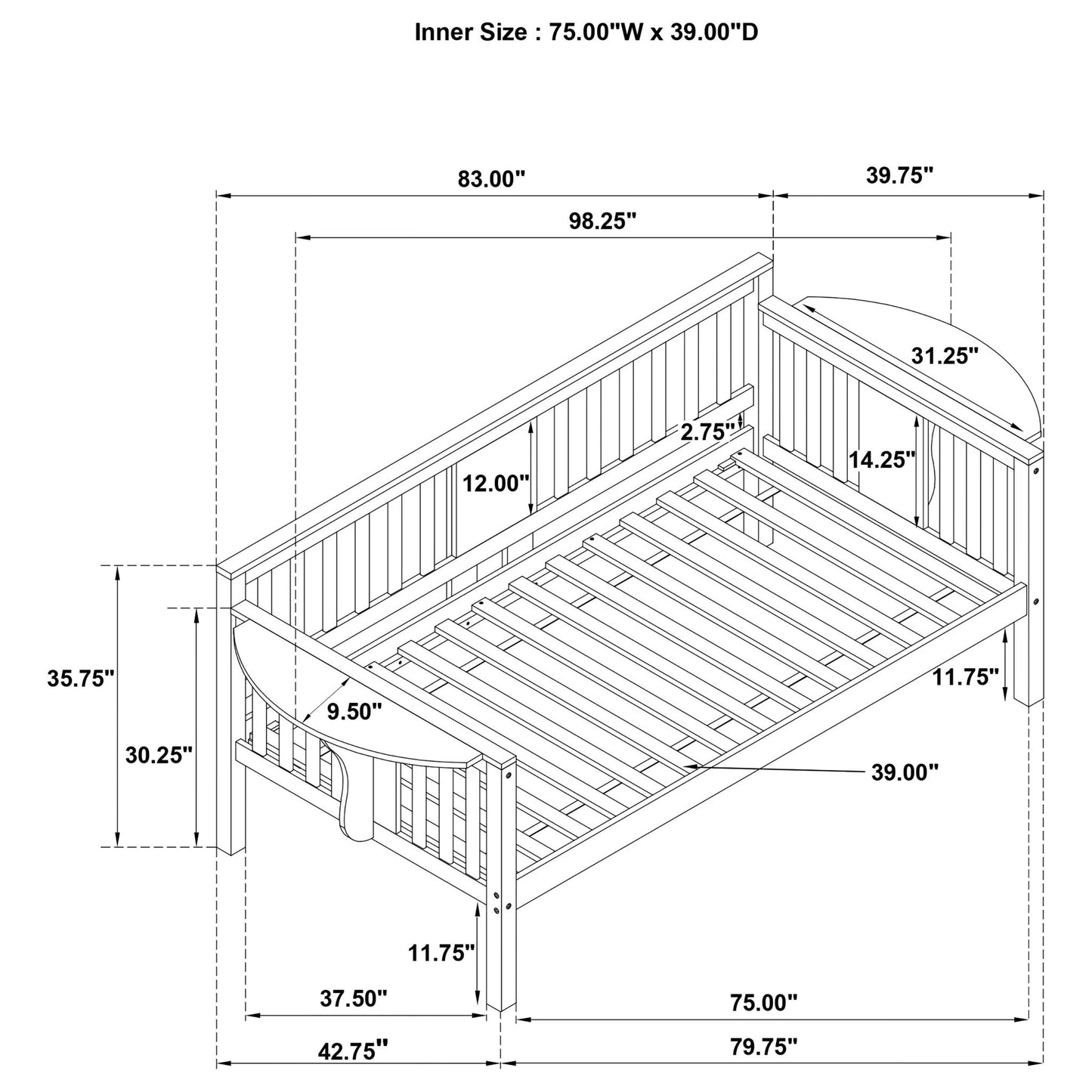 Albany - Daybed With Drop Down Table - The Sleep Loft - Online Mattress Showroom NYC