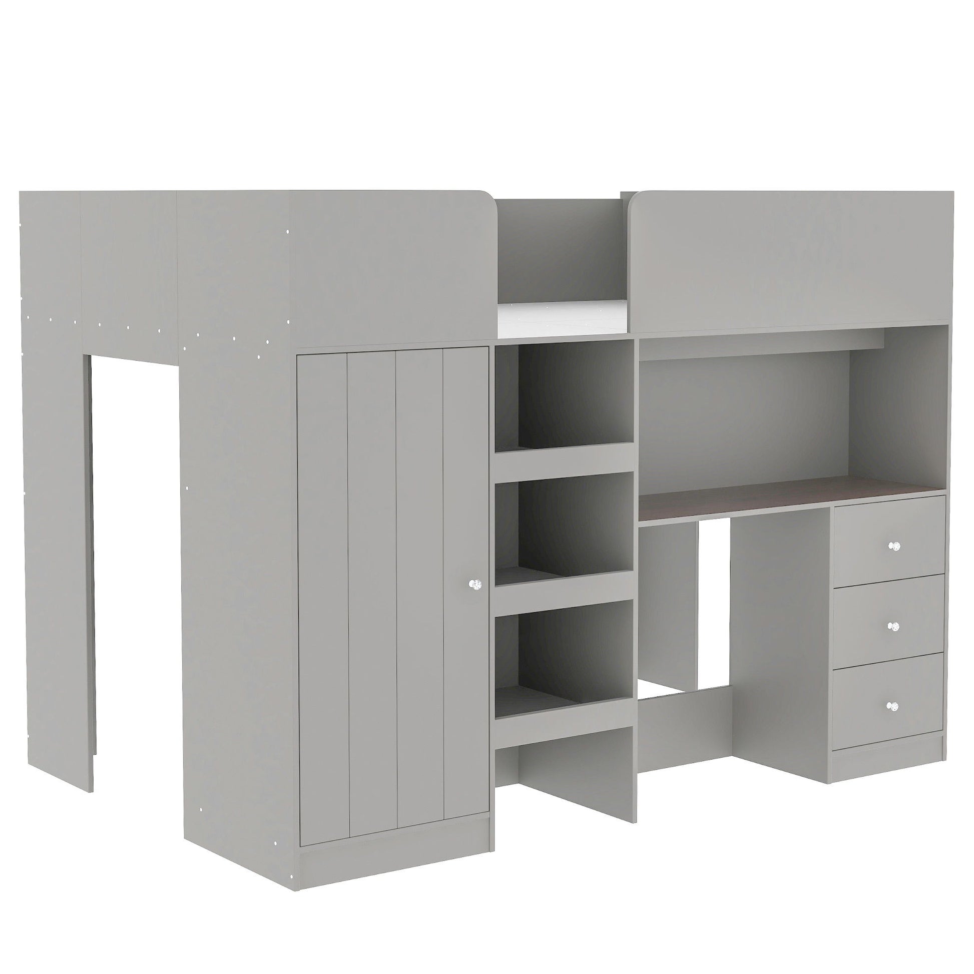 Loft Bed With Built In Wardrobe, Desk, Shelves, And Drawers - The Sleep Loft - Online Mattress Showroom NYC