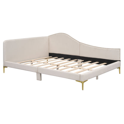 Upholstered Daybed With Headboard And Armrest, Support Legs - The Sleep Loft - Online Mattress Showroom NYC