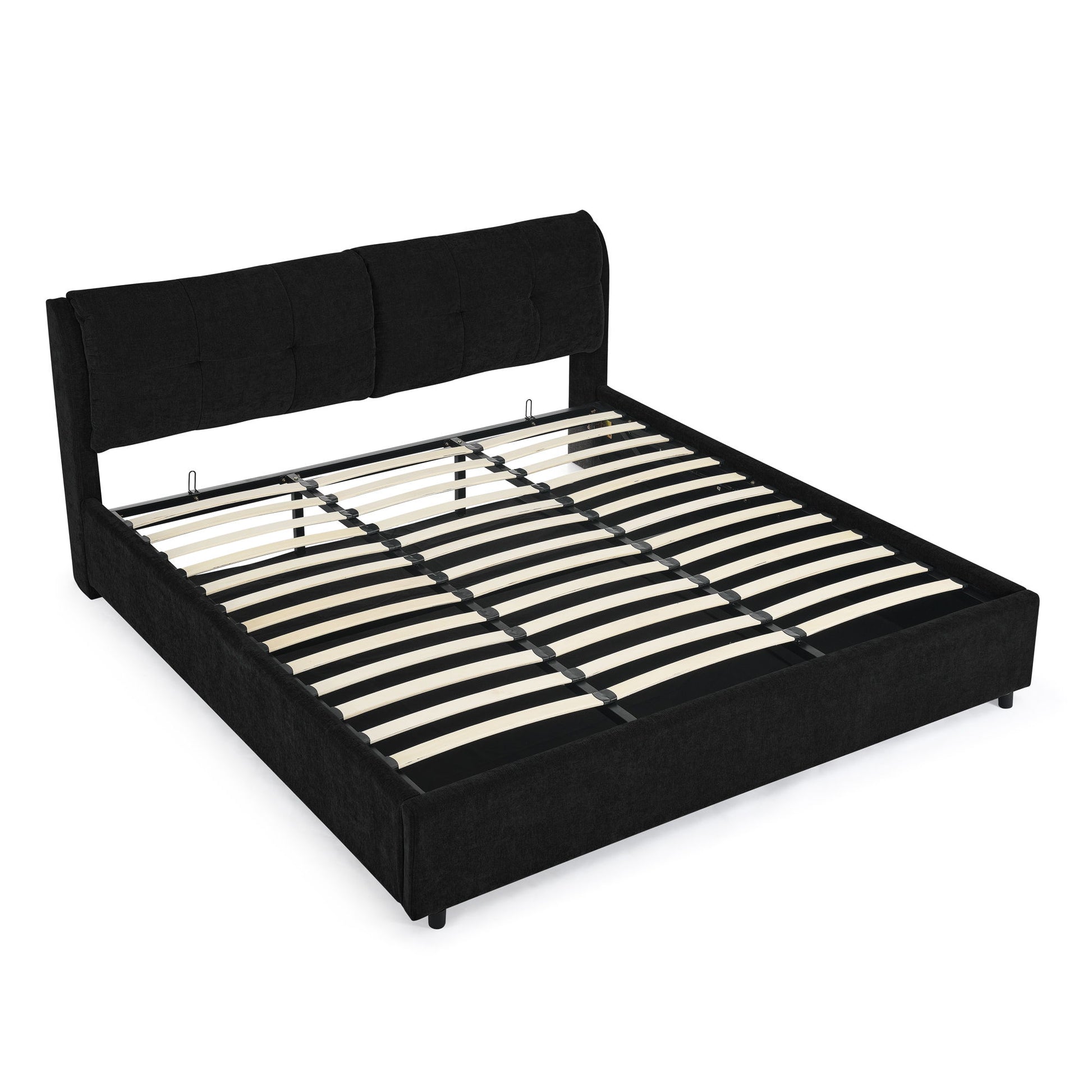 Storage Upholstered Hydraulic Platform Bed With Integrated Headboard - The Sleep Loft - Online Mattress Showroom NYC