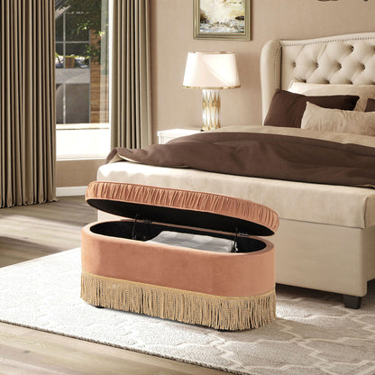 Serena - Contemporary Design Oval Storage Bench Ottoman - The Sleep Loft - Online Mattress Showroom NYC