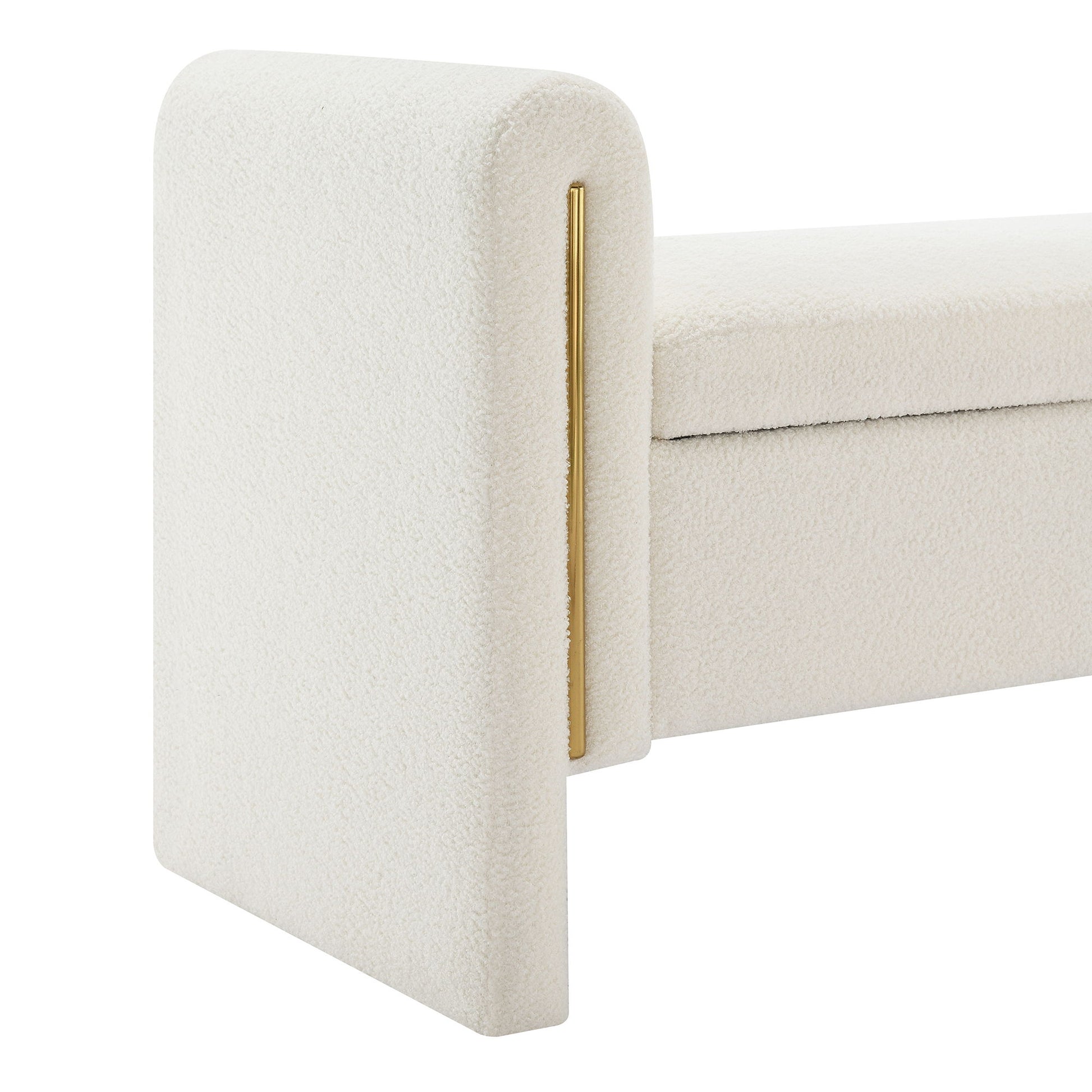 Modern Teddy Upholstered Large Bed End Bench With Arms And Storage - The Sleep Loft - Online Mattress Showroom NYC