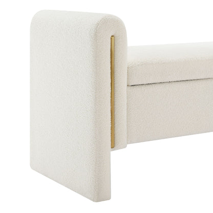 Modern Teddy Upholstered Large Bed End Bench With Arms And Storage - The Sleep Loft - Online Mattress Showroom NYC
