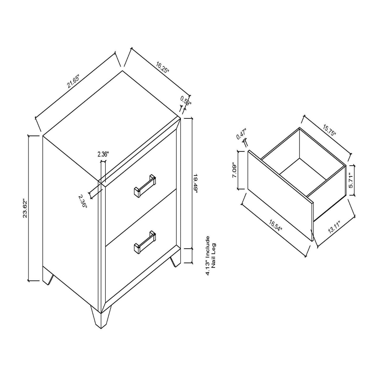 Omoda - Nightstand - White - The Sleep Loft - Online Mattress Showroom NYC
