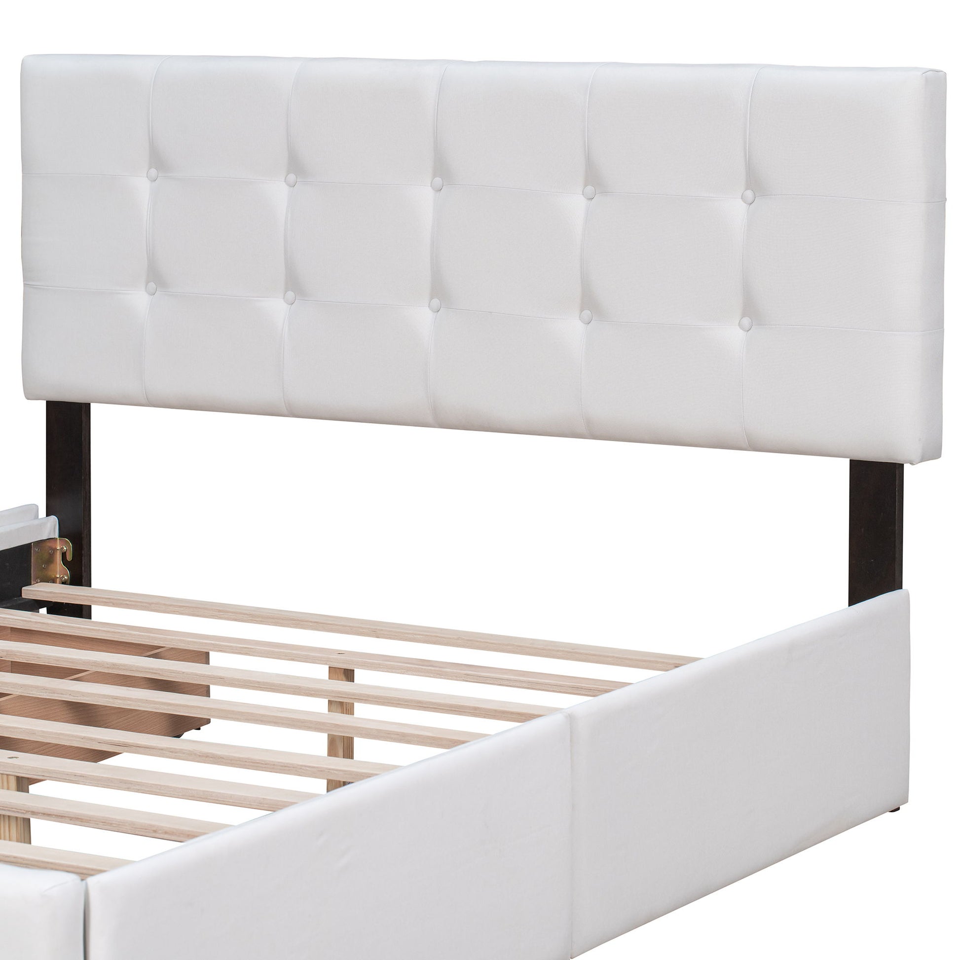 Upholstered Platform Bed With Classic Headboard And Drawers, No Box Spring Needed - The Sleep Loft - Online Mattress Showroom NYC