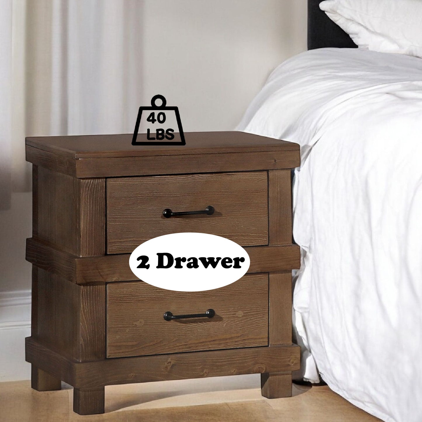 Adams - Antique Nightstand - Oak - The Sleep Loft - Online Mattress Showroom NYC
