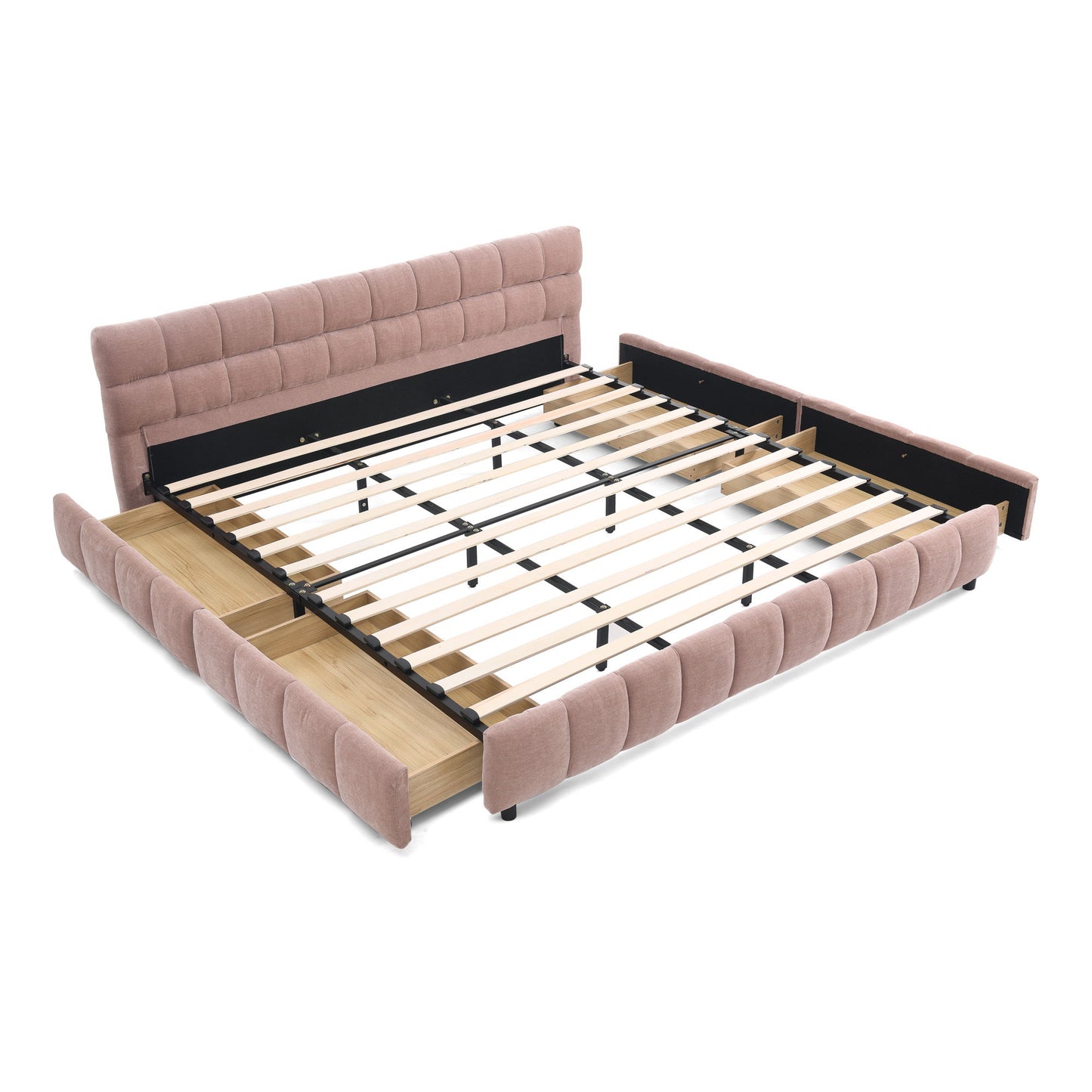 Modern Platform Bed Frame With Thick Fabric - The Sleep Loft - Online Mattress Showroom NYC
