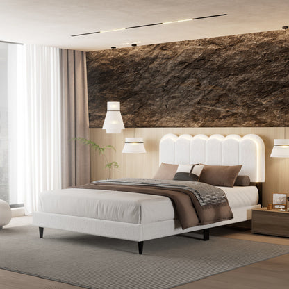 Lambswool Petal Headboard Bed Frame - The Sleep Loft - Online Mattress Showroom NYC