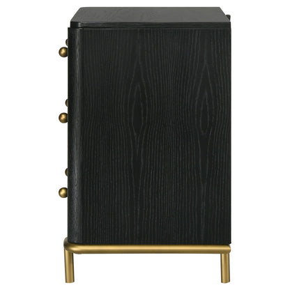 Anser - 3 Drawer Nightstand - Black - The Sleep Loft - Online Mattress Showroom NYC