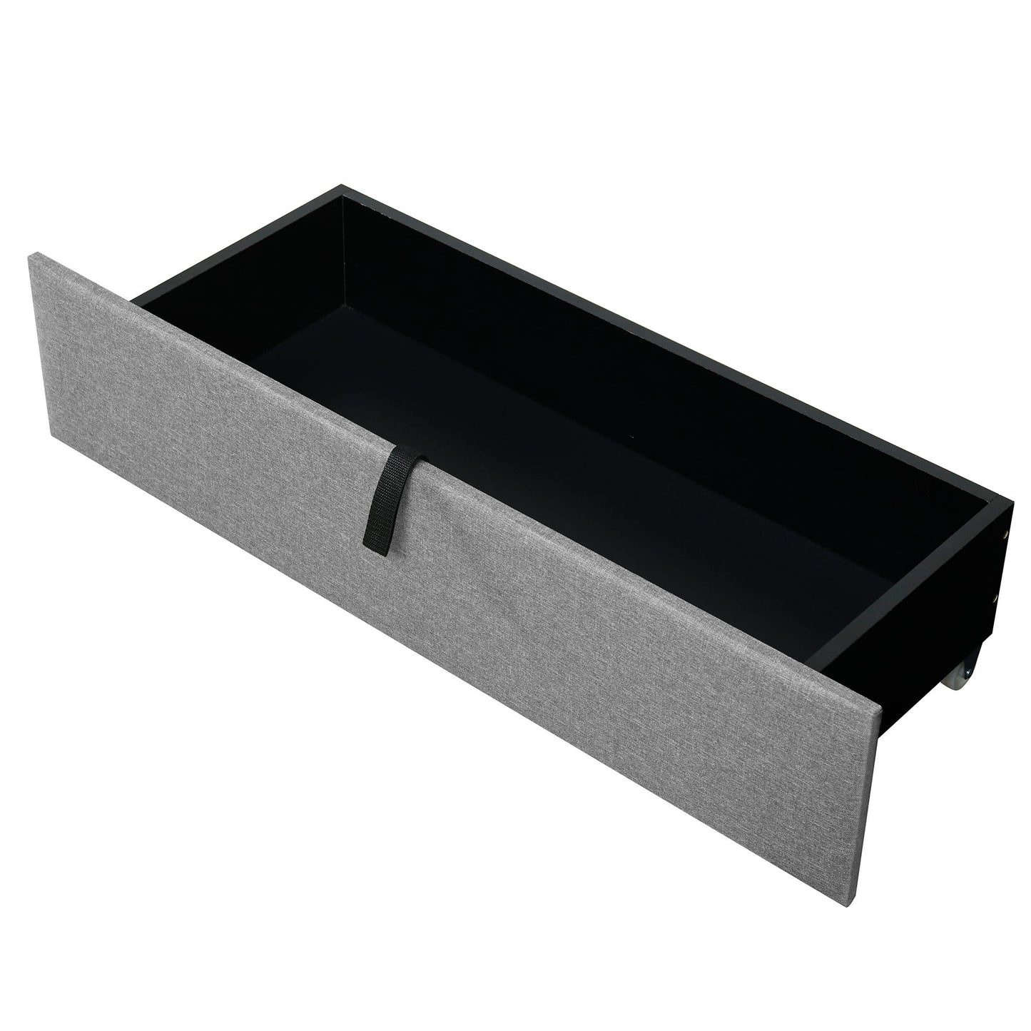 Upholstered Platform Bed With Storage Headboard, Trundle & 2 Drawers And A Set Of Sockets & USB Ports - The Sleep Loft - Online Mattress Showroom NYC