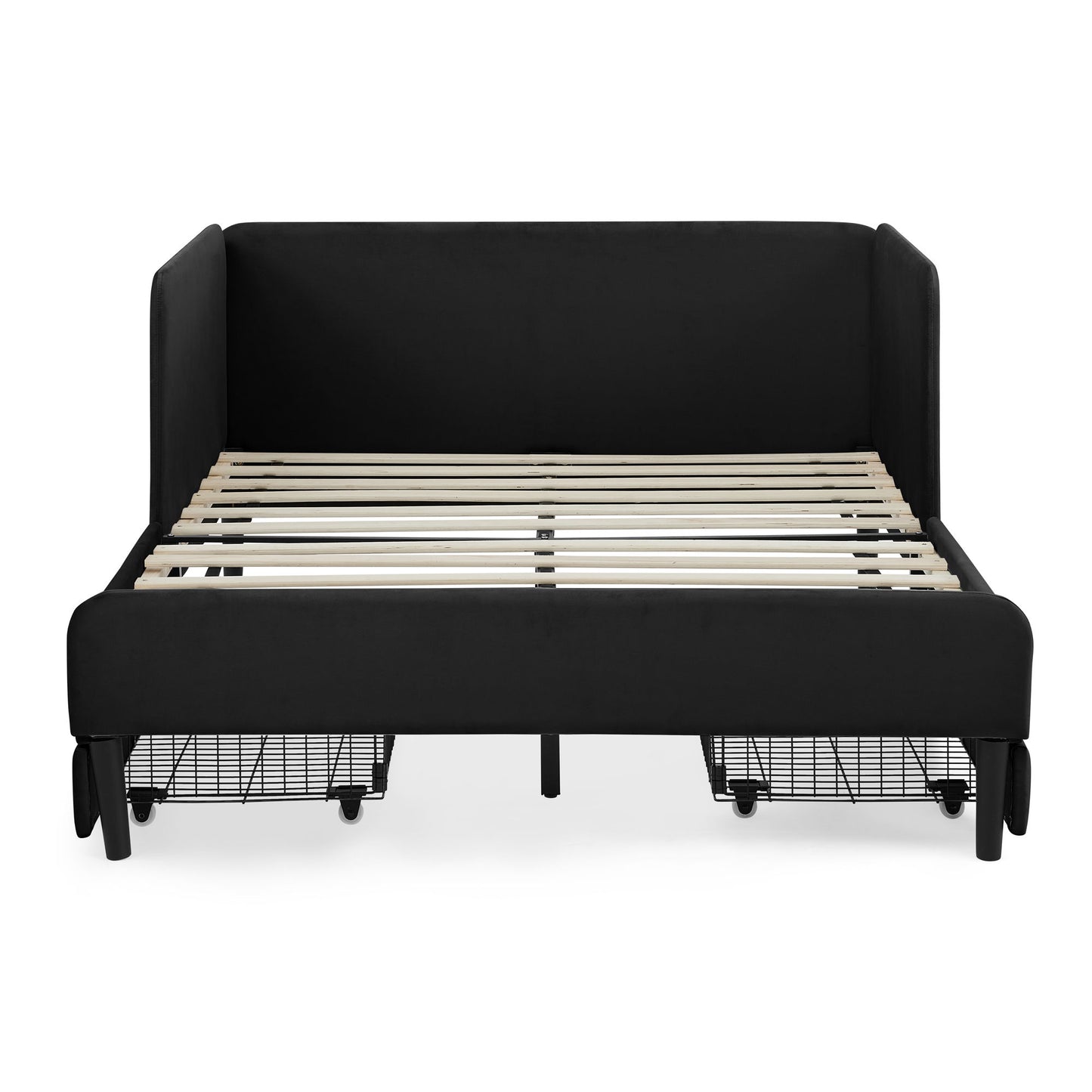 Upholstered Platform Bed Frame With 2 Storage Drawers And Adjustable Sofa Bed - The Sleep Loft - Online Mattress Showroom NYC