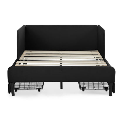 Upholstered Platform Bed Frame With 2 Storage Drawers And Adjustable Sofa Bed - The Sleep Loft - Online Mattress Showroom NYC