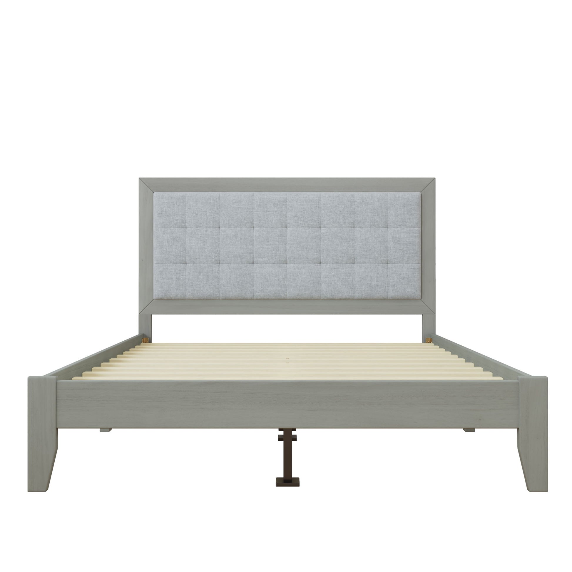 Mid Century Modern Platform Bed With Upholstered Headboard - The Sleep Loft - Online Mattress Showroom NYC