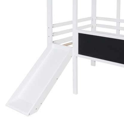 Loft House Bed With Ladder And Slide, With board And Light Strip On The Roof - The Sleep Loft - Online Mattress Showroom NYC