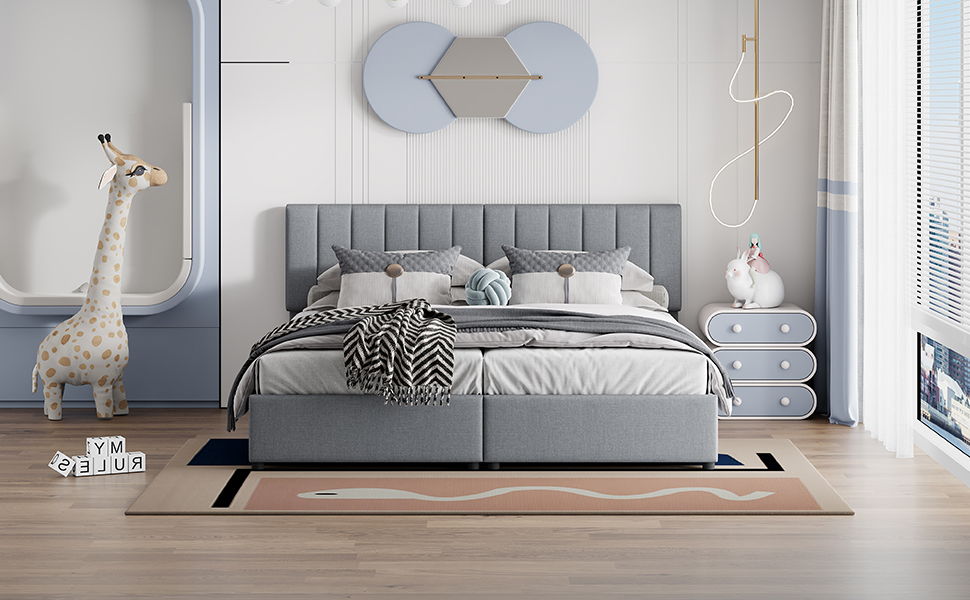 Upholstered Platform Bed With A Hydraulic Storage System - The Sleep Loft - Online Mattress Showroom NYC