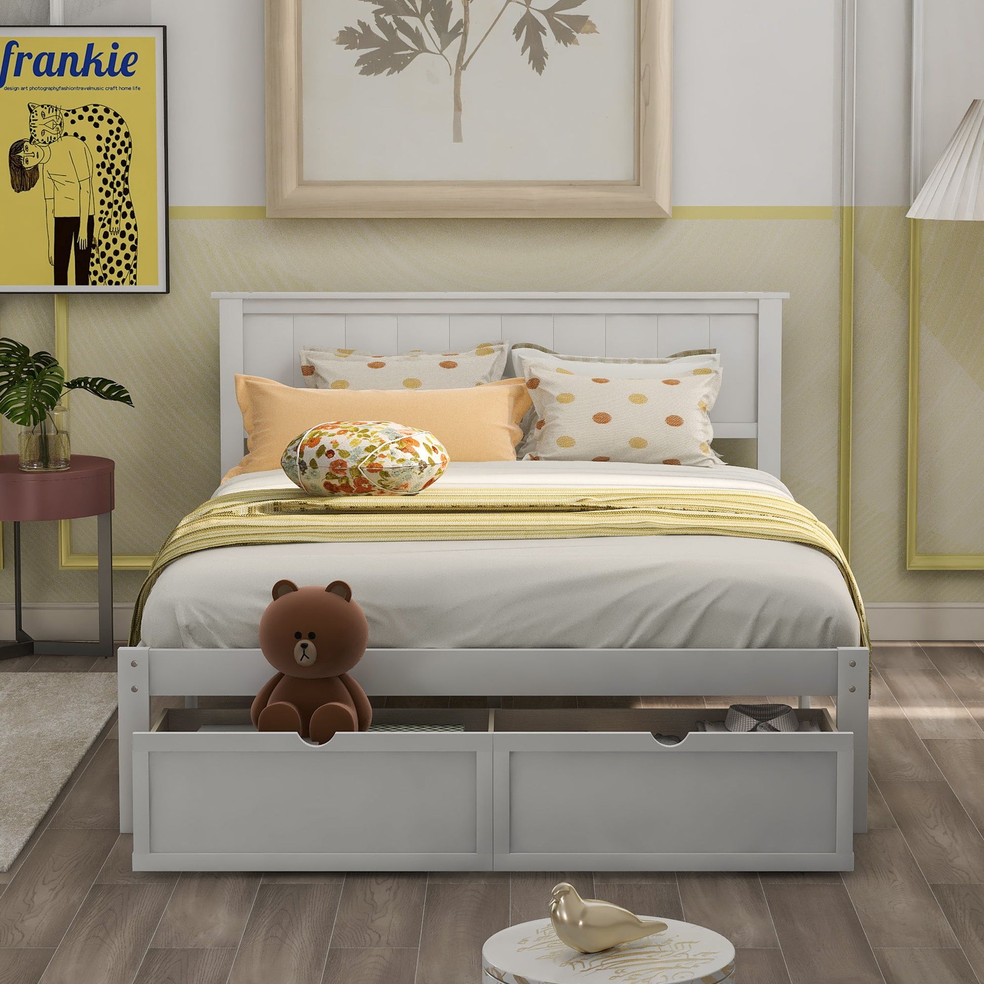Full Size Platform Bed With Under Bed Drawers - White - The Sleep Loft - Online Mattress Showroom NYC