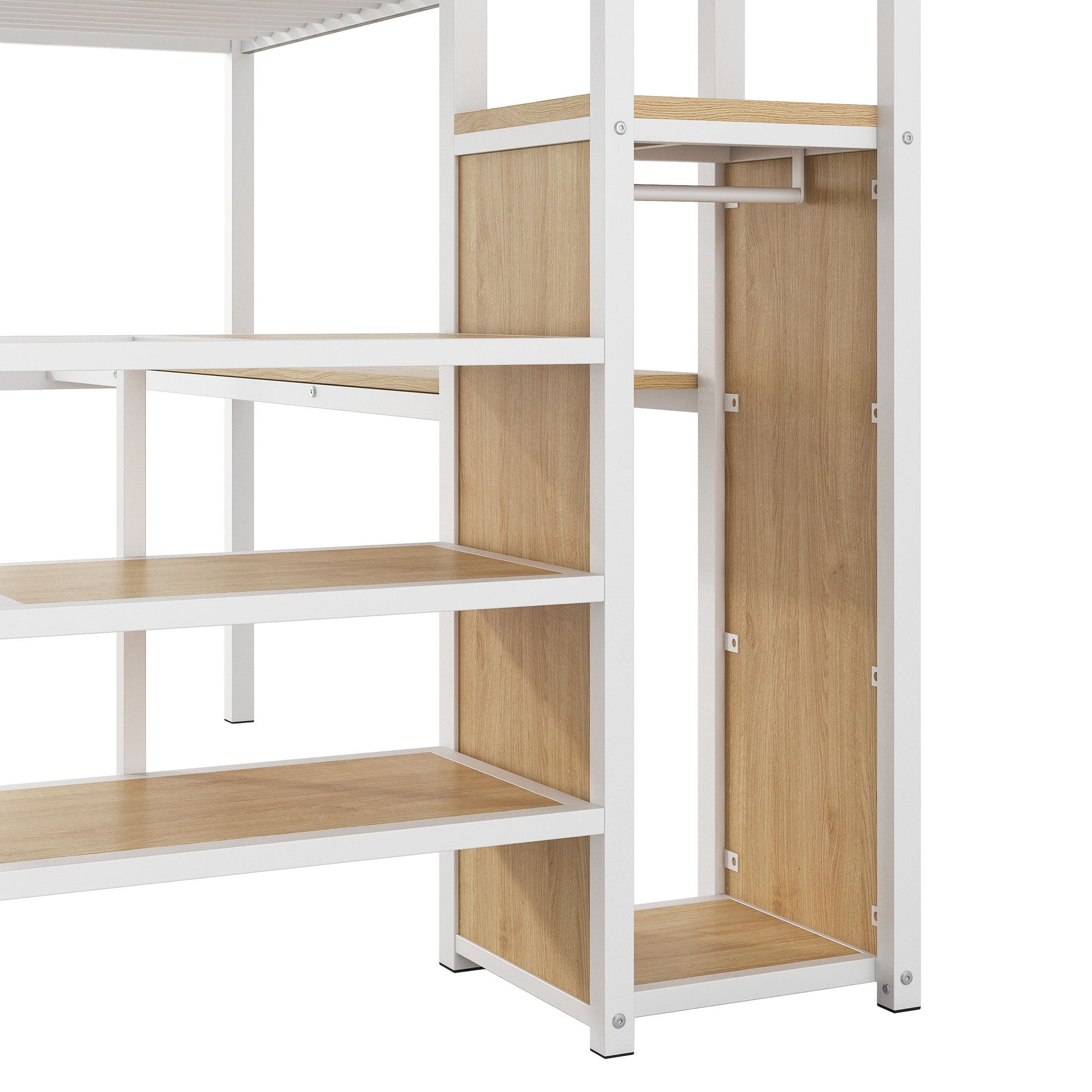 Loft Bed With Desk, Storage Staircase, Small Wardrobe And LED Light - The Sleep Loft - Online Mattress Showroom NYC
